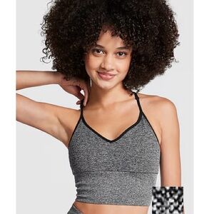 Victoria’s Secret Pink Seamless Sports Bra In Pure Black-Size S NWT🖤